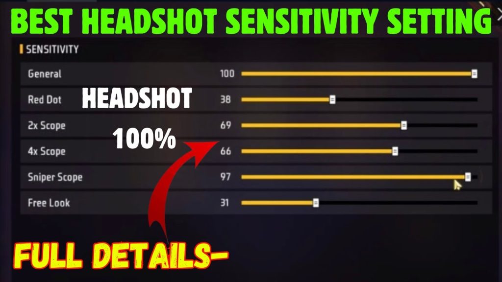 best free fire sensitivity settings for headshot Free Fire red dot scope attachment gameplay
