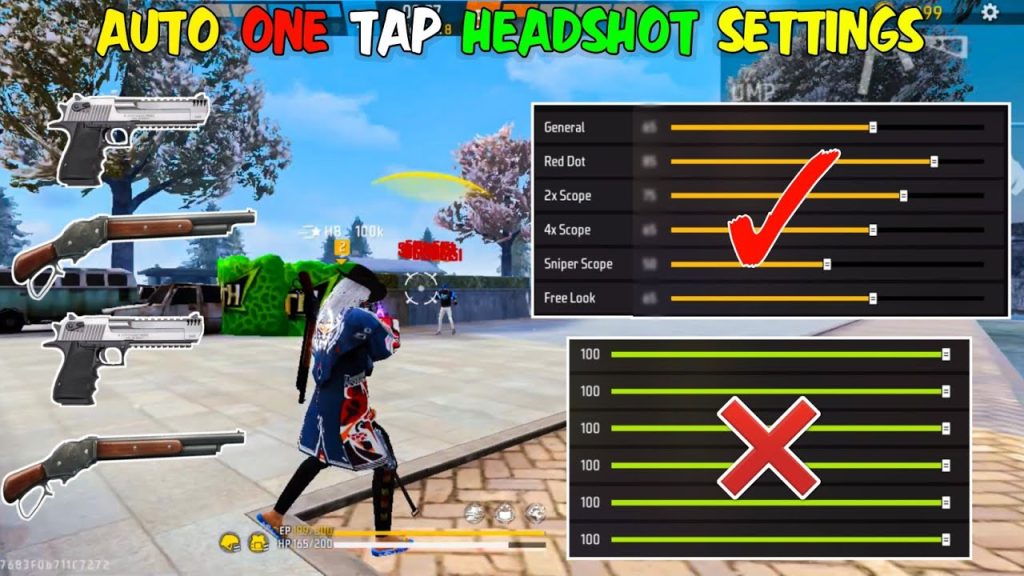 best free fire sensitivity settings for one tap Free Fire general sensitivity setting at 90