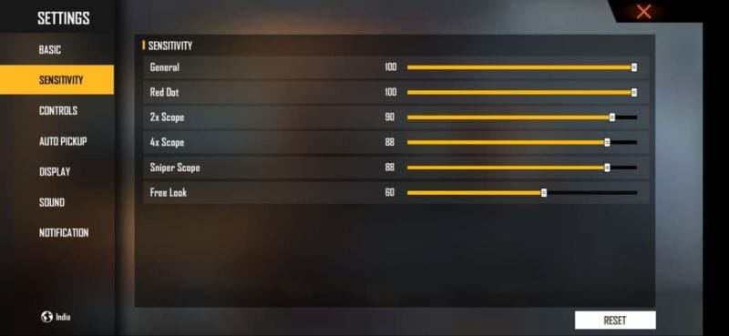 free fire 4x scope sensitivity settings Free Fire drag shot headshot 4x scope training