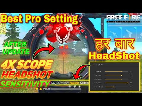 free fire 4x scope sensitivity settings Free Fire training ground 4x scope aiming at target