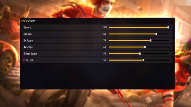 free fire max sensitivity settings Free Fire Max general sensitivity slider