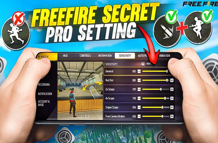 free fire sensitivity settings aggressive sensitivity Free Fire ADS sensitivity setting and fire button layout