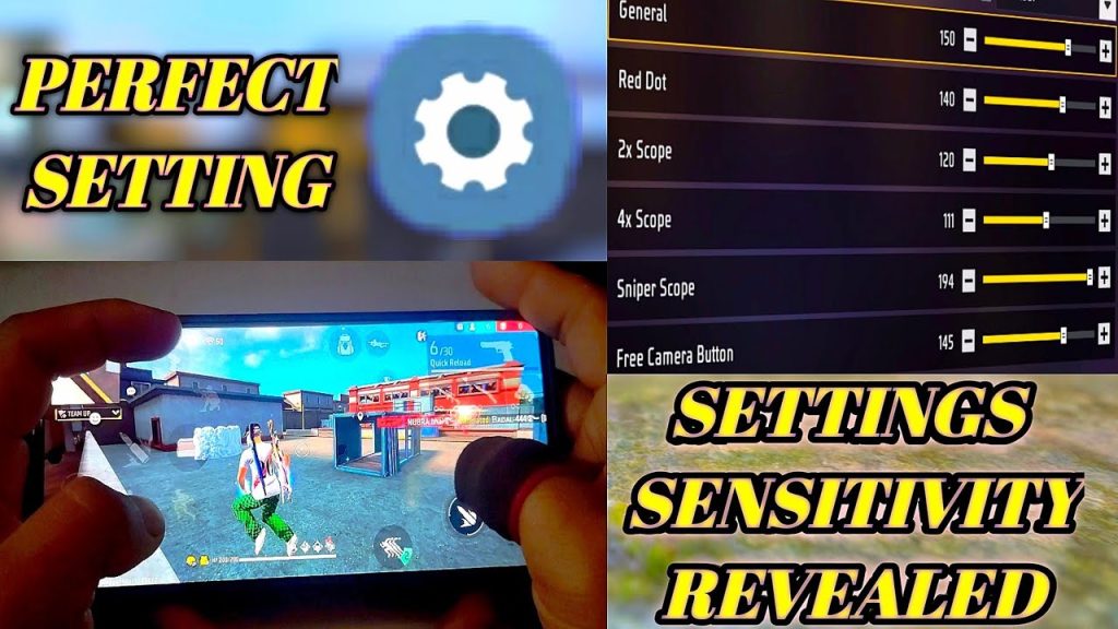free fire sensitivity settings and hud combo Player testing sensitivity in Free Fire training ground