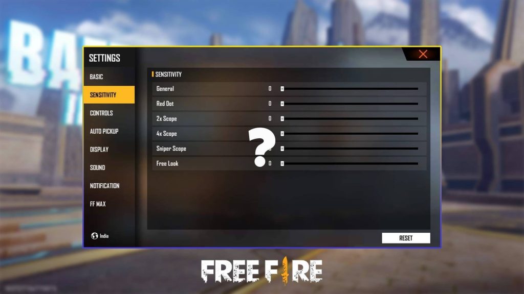 free fire sensitivity settings android Free Fire scope sensitivity settings options