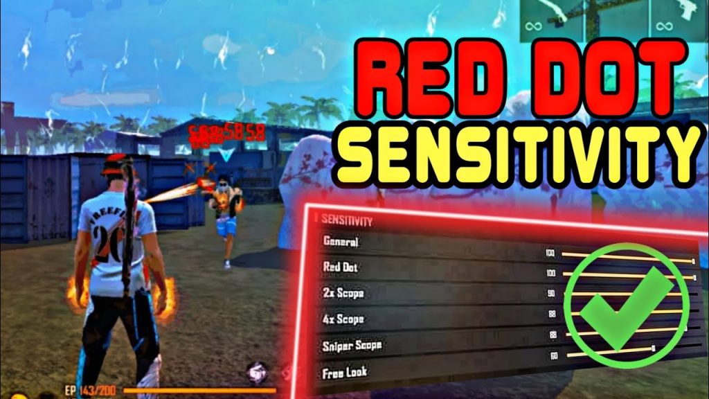 free fire sensitivity settings for 2gb ram Free Fire red dot sensitivity slider value 65