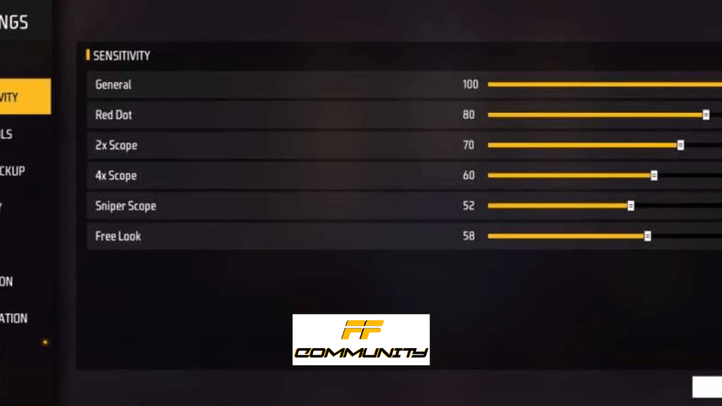 free fire sensitivity settings for 6gb ram Free Fire 4x scope sensitivity set to 45 screenshot