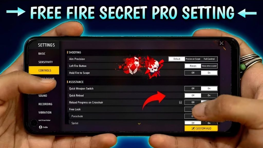 free fire sensitivity settings for 6gb ram Free Fire training ground spray control with M4A1 screenshot