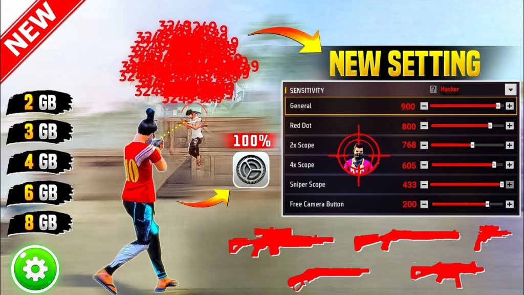 free fire sensitivity settings for ak47 Free Fire training ground target dummy shooting range