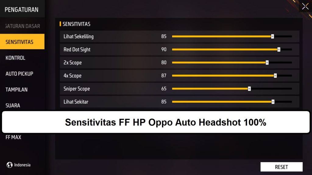 free fire sensitivity settings for auto headshot oppo Free fire sensitivity settings sliders for auto headshot