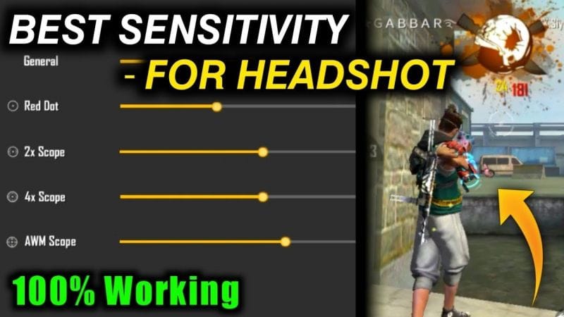 free fire sensitivity settings for battery saving Free Fire global sensitivity slider close up