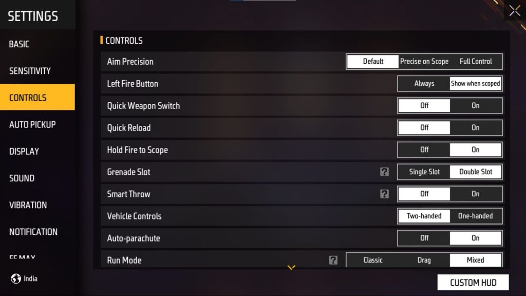 free fire sensitivity settings for fast turning Free Fire red dot sensitivity slider close combat