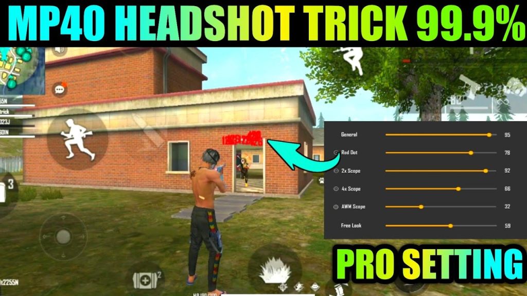 free fire sensitivity settings for mp40 Free Fire training mode MP40 shooting target