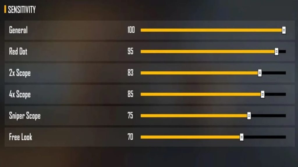 free fire sensitivity settings for sniper Free Fire low touch sampling phone settings sensitivity