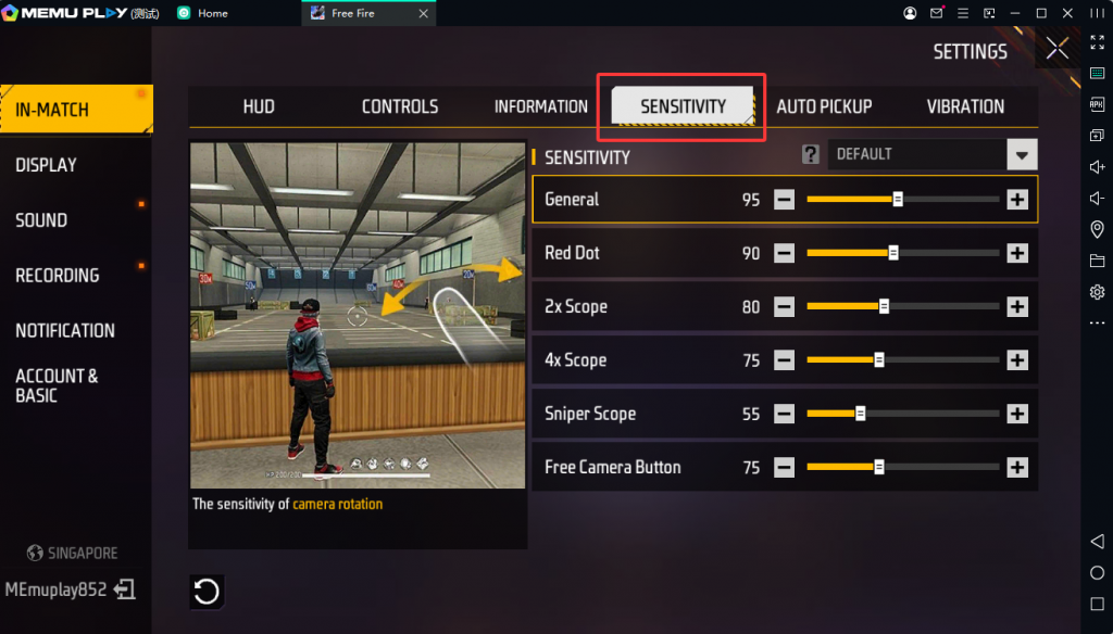 free fire sensitivity settings for woodpecker Free Fire 2x scope sensitivity adjustment screen