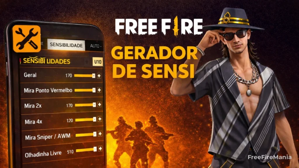 free fire sensitivity settings Free Fire game screen showing assault rifle hip fire with high sensitivity