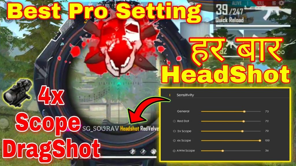 free fire sensitivity settings in pakistan Free Fire 4x scope sensitivity setting