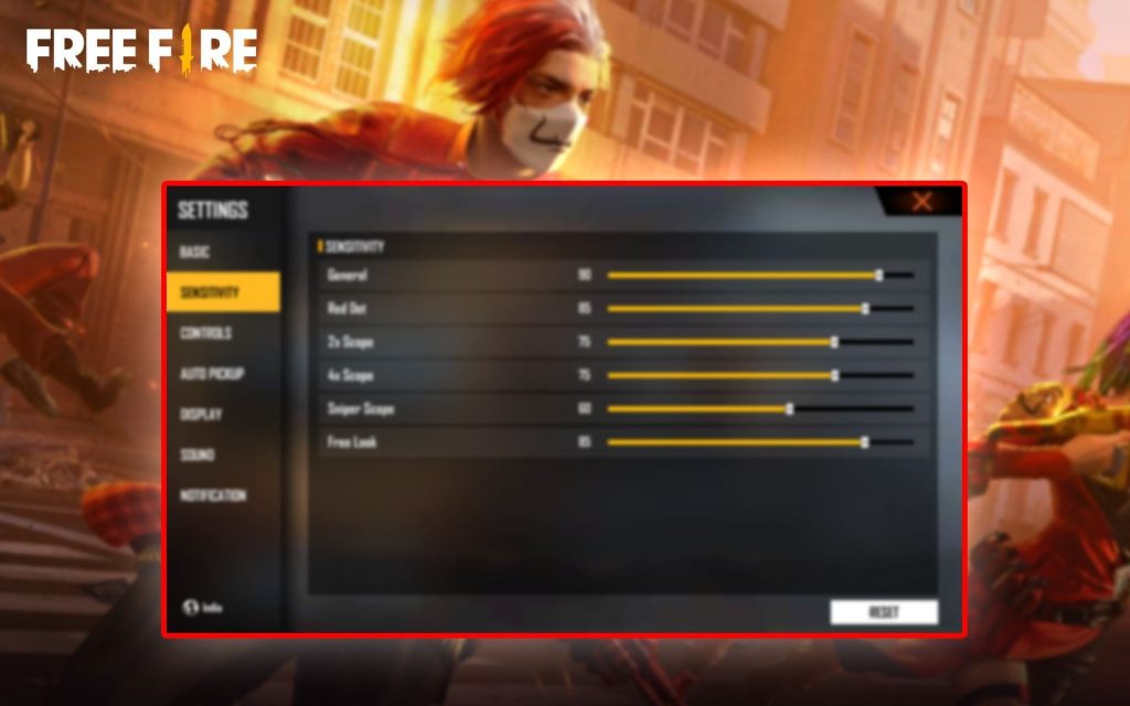 free fire sensitivity settings latest Free Fire sensitivity profile code sharing screen