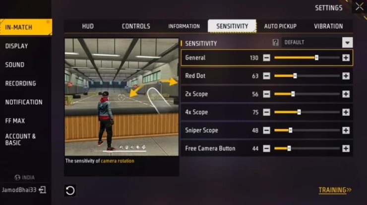 free fire sensitivity settings latest Free Fire training ground shooting range with targets
