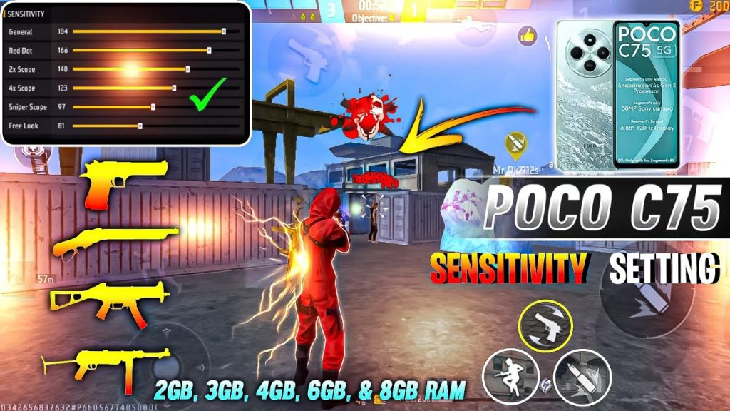 free fire sensitivity settings poco x series Free Fire practice mode aiming on Poco phone