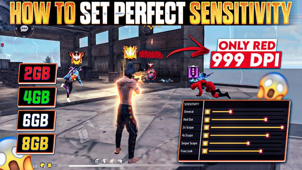 free fire sensitivity settings simulator Free Fire simulator DPI slider set to 600