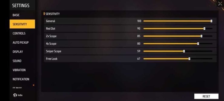 free fire sensitivity settings sniper recoil Free Fire training ground sniper target practice