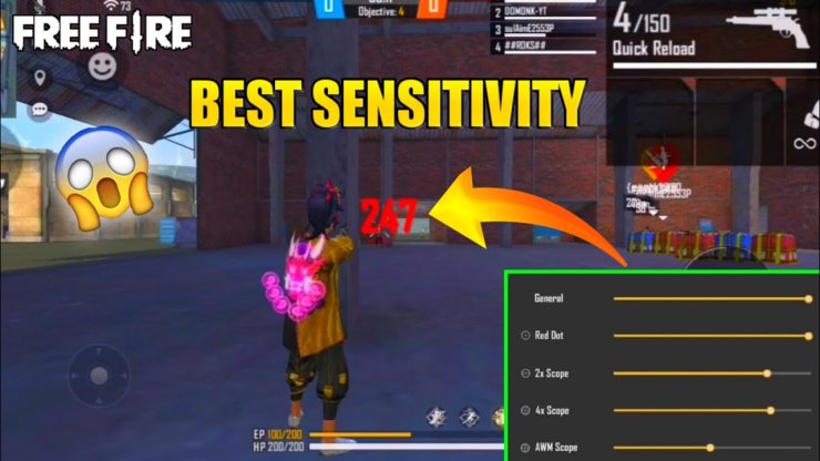 how to improve free fire sensitivity settings Free Fire AWM with 4x scope scope sensitivity adjustment screenshot