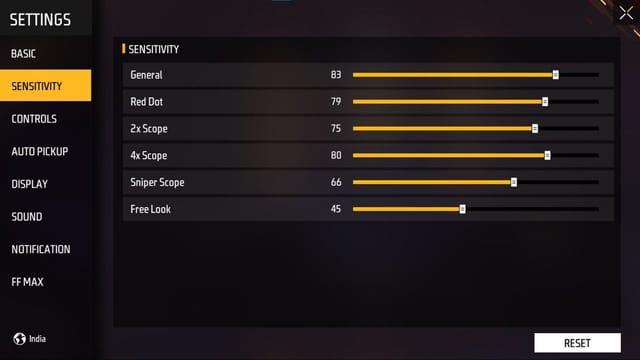 how to test free fire sensitivity settings Free Fire sensitivity controls explanation image