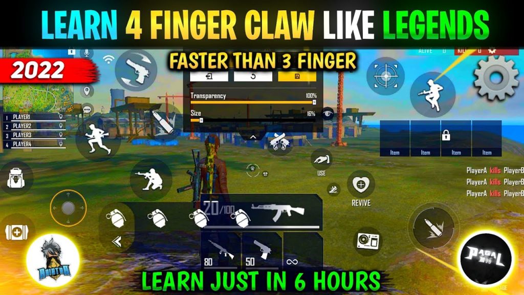 how to use claw with free fire sensitivity settings Free Fire four finger claw grip screenshot mobile