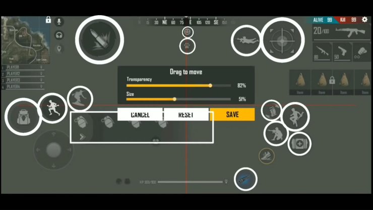 how to use claw with free fire sensitivity settings Free Fire HUD layout for four finger claw setting