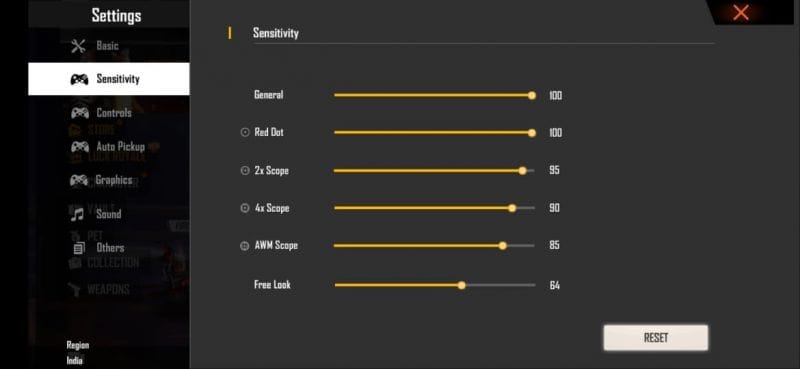 influencer free fire sensitivity settings Free Fire gameplay with high sensitivity rush style