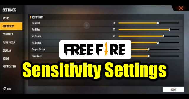 save free fire sensitivity settings Free Fire copy code button highlighted in sensitivity settings