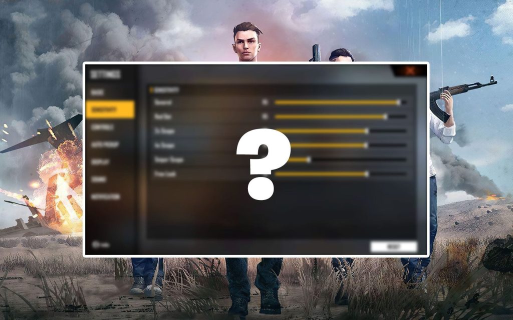 simple free fire sensitivity settings Free Fire sensitivity controls screen with sliders