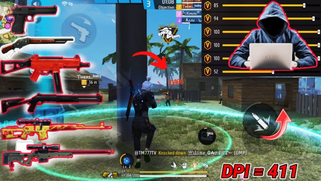 copy free fire sensitivity settings Free Fire sensitivity fine-tuning sliders