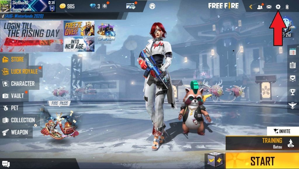 custom free fire sensitivity settings Free Fire gyroscope sensitivity toggle and slider