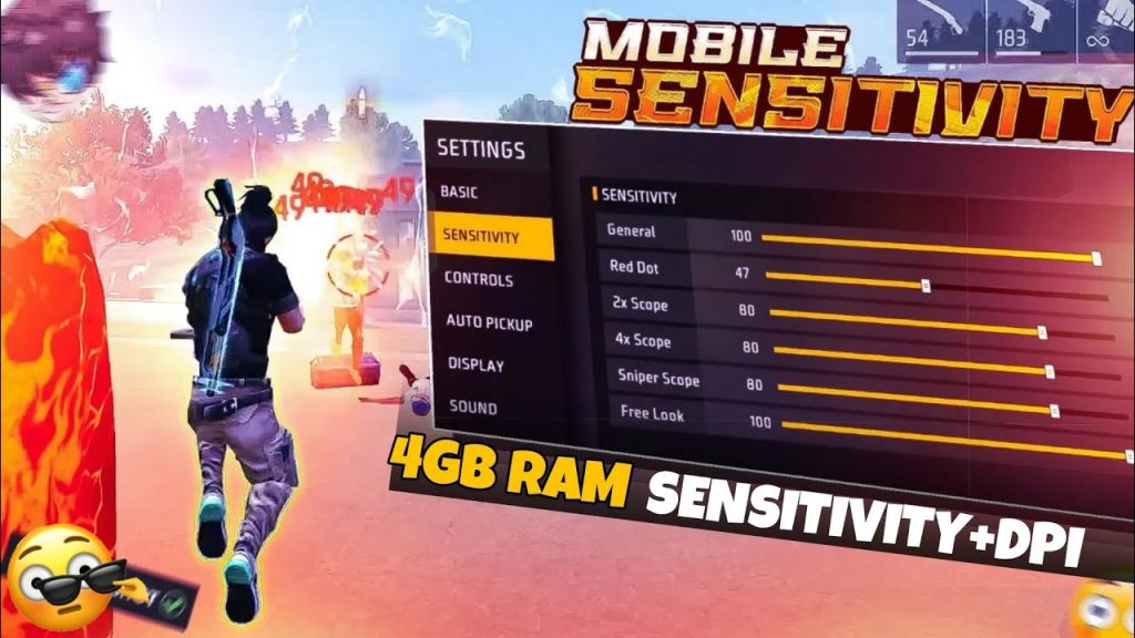 free fire dpi 400 sensitivity settings Free Fire sensitivity settings menu screenshot