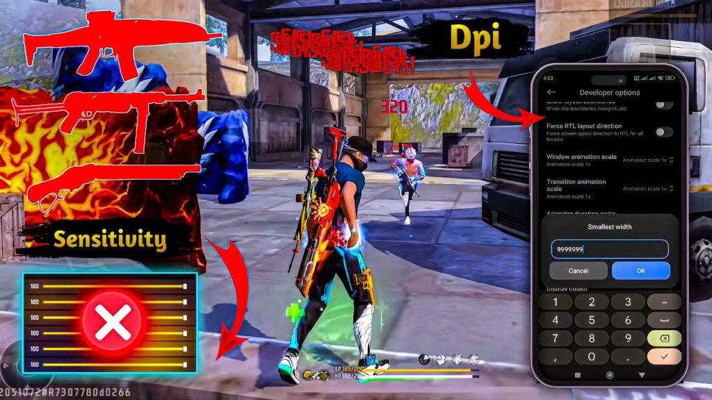 free fire dpi 400 sensitivity settings Free Fire training ground target practice