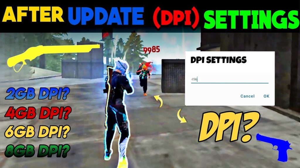 free fire dpi for drag shot sensitivity settings Free Fire red dot sight on weapon in game
