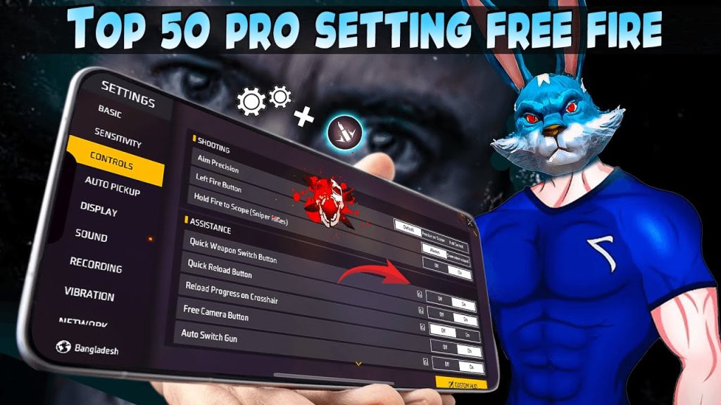 free fire sensitivity settings custom code Free Fire settings gear icon home screen