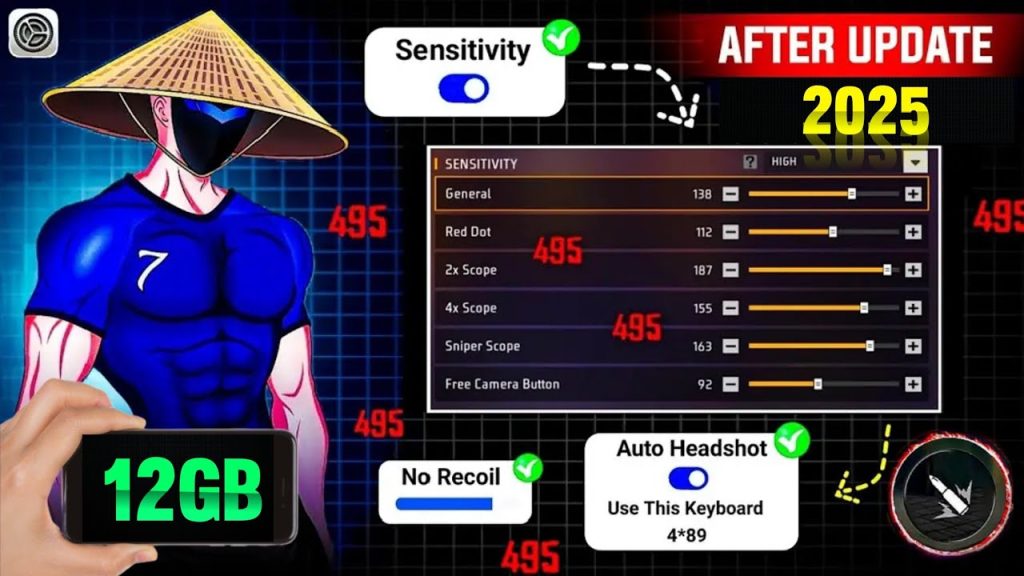 free fire sensitivity settings for 12gb ram Free Fire aim precision settings sliders