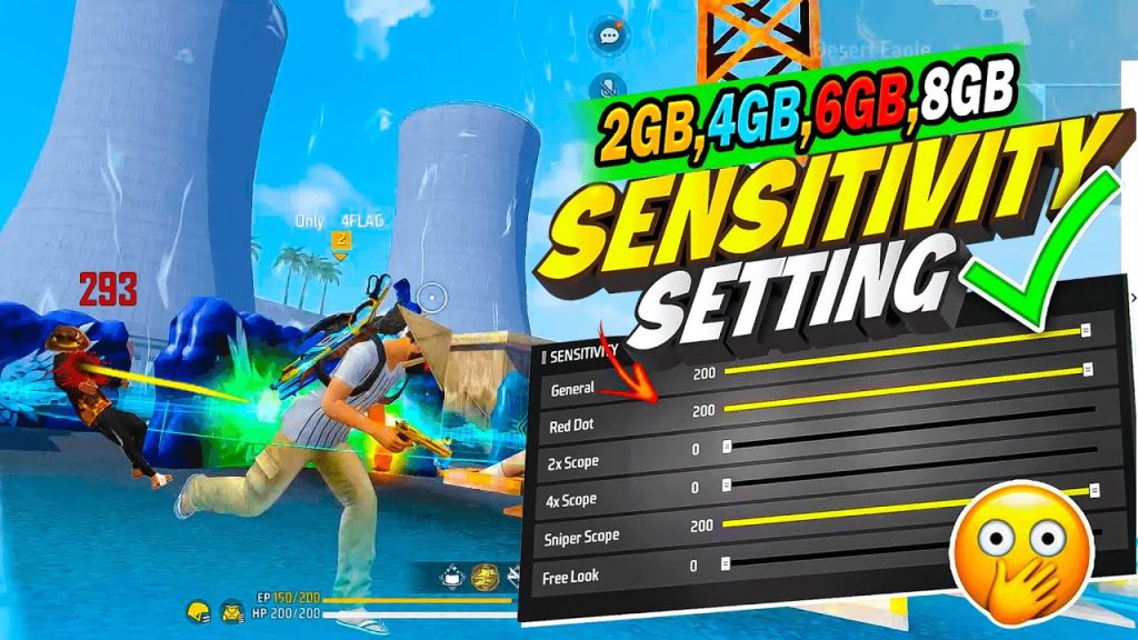 free fire sensitivity settings for 12gb ram Free Fire general sensitivity slider close up