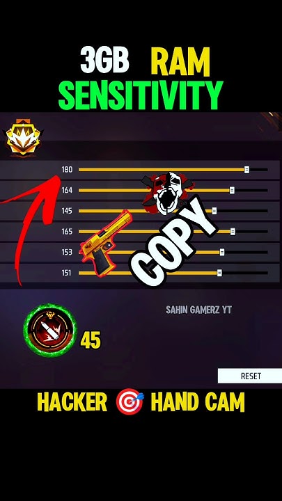 free fire sensitivity settings for 3gb ram Free Fire general sensitivity slider 85