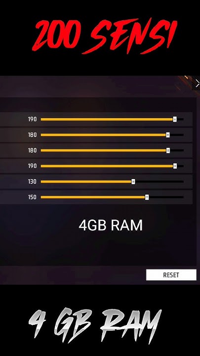 free fire sensitivity settings for 4gb ram Free Fire sensitivity adjustment sliders closeup