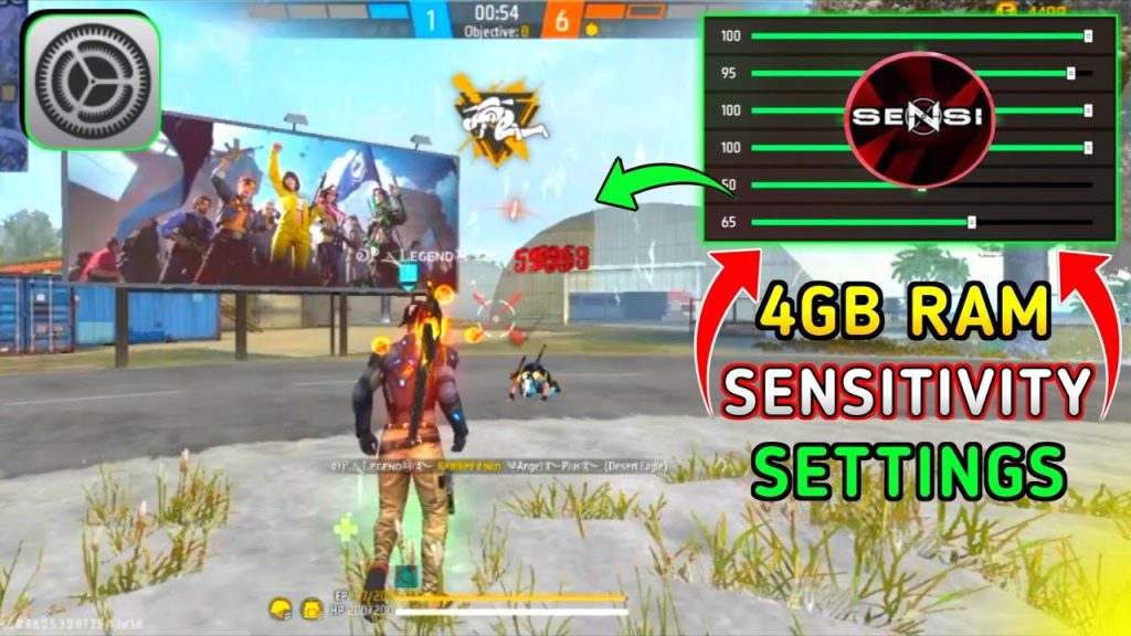 free fire sensitivity settings for 4gb ram Free Fire sensitivity settings reset button