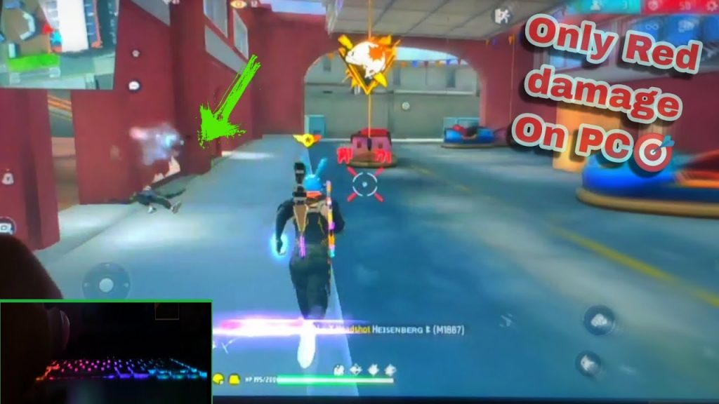 free fire sensitivity settings for adults Free Fire Training Ground player aiming at stationary target with crosshair on head