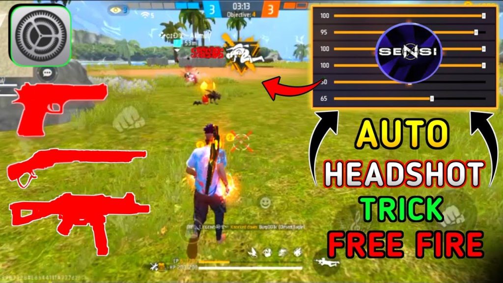 free fire sensitivity settings for auto headshot samsung Free Fire auto aim setting on Samsung