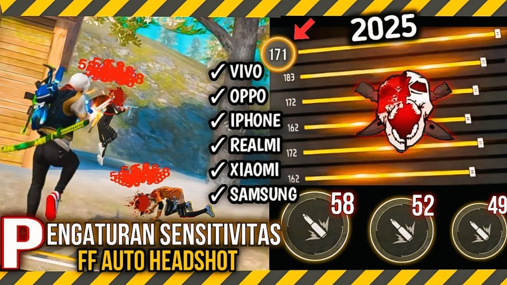 free fire sensitivity settings for auto headshot samsung Free Fire sensitivity settings menu Samsung screen