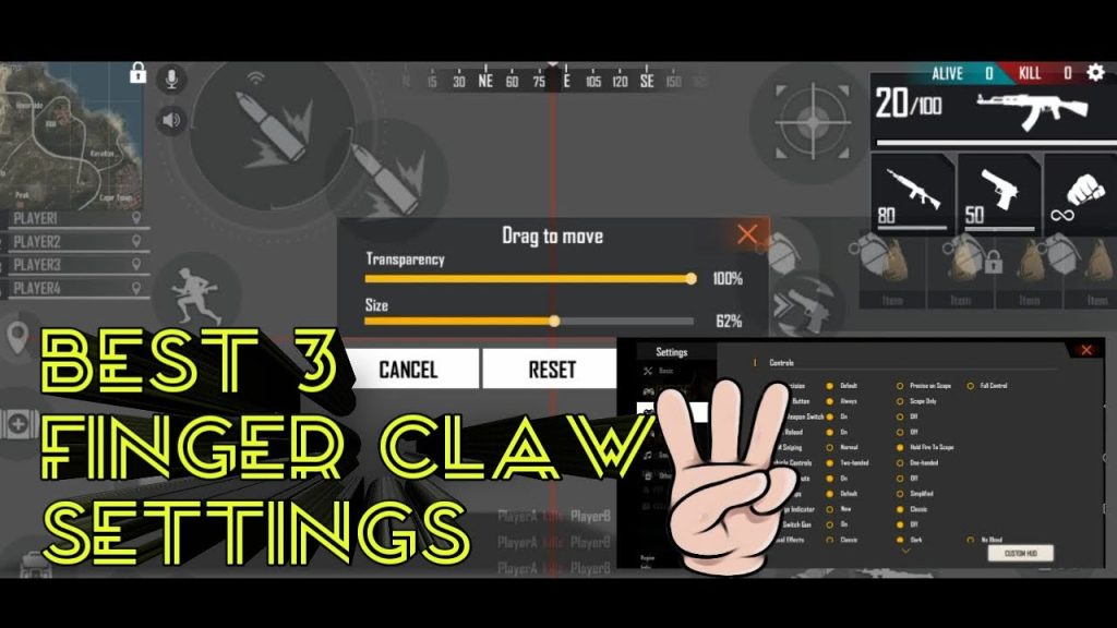 free fire sensitivity settings for claw users Free Fire claw grip on mobile