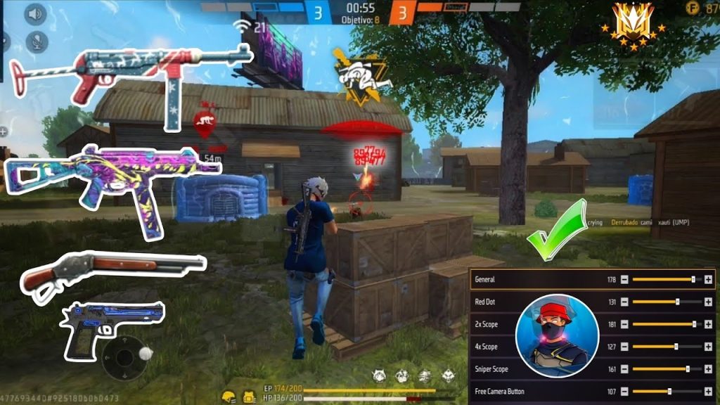free fire sensitivity settings for crouch shots Free Fire general sensitivity sliders screenshot