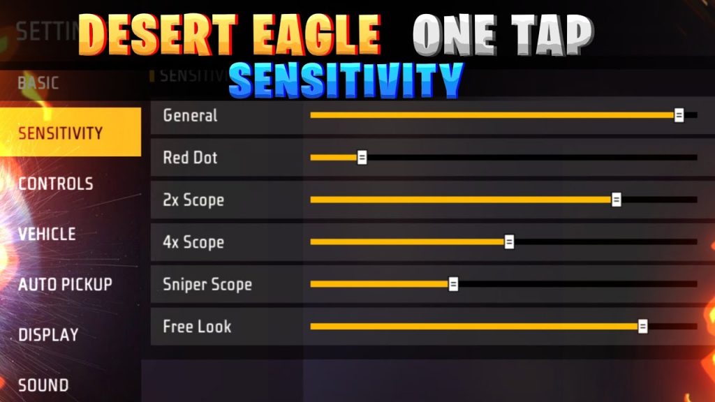 free fire sensitivity settings for desert eagle Free Fire red dot sensitivity slider screenshot
