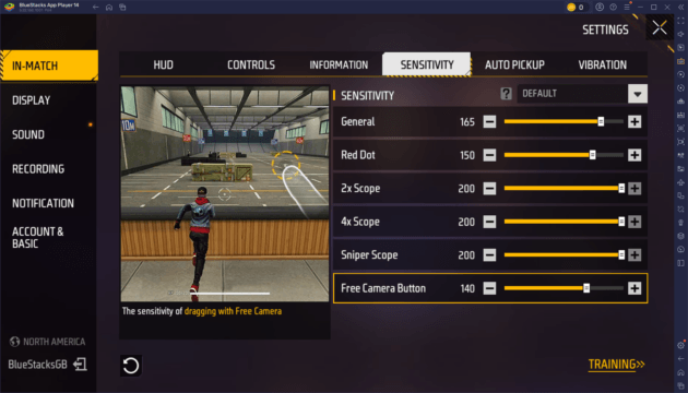 free fire sensitivity settings for movement players Free Fire sensitivity settings menu screen with sliders
